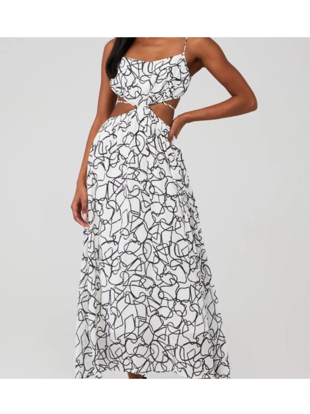 ASTR the label NWT Sanger dress black and white maxi size small